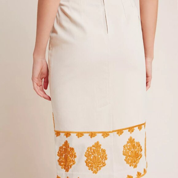 Anthropologie Verona Embroidered Pencil Skirt - Picture 3 of 12